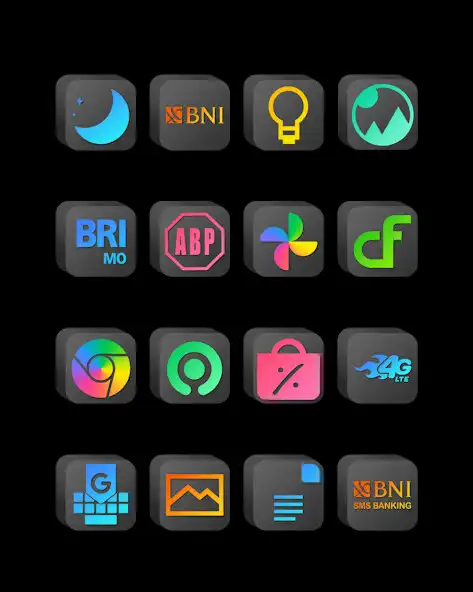 Play Cubic Dark Mode - 3D Icon pack  and enjoy Cubic Dark Mode - 3D Icon pack with UptoPlay