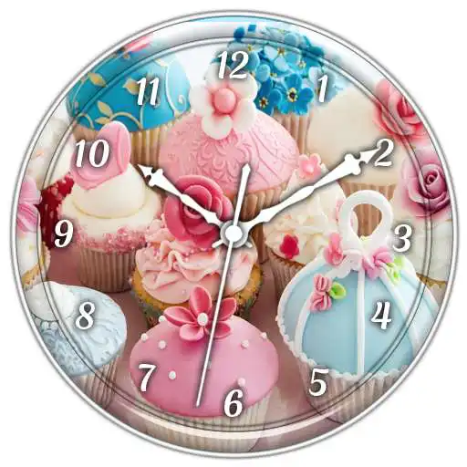 Free play online Cup Cake Clock Live Wallpaper APK