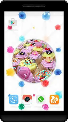 Play Cup Cake Clock Live Wallpaper