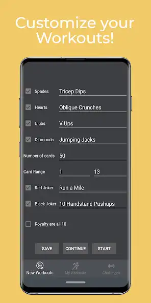 Play Customizable Card Workout - Deck of Cards Workout as an online game Customizable Card Workout - Deck of Cards Workout with UptoPlay