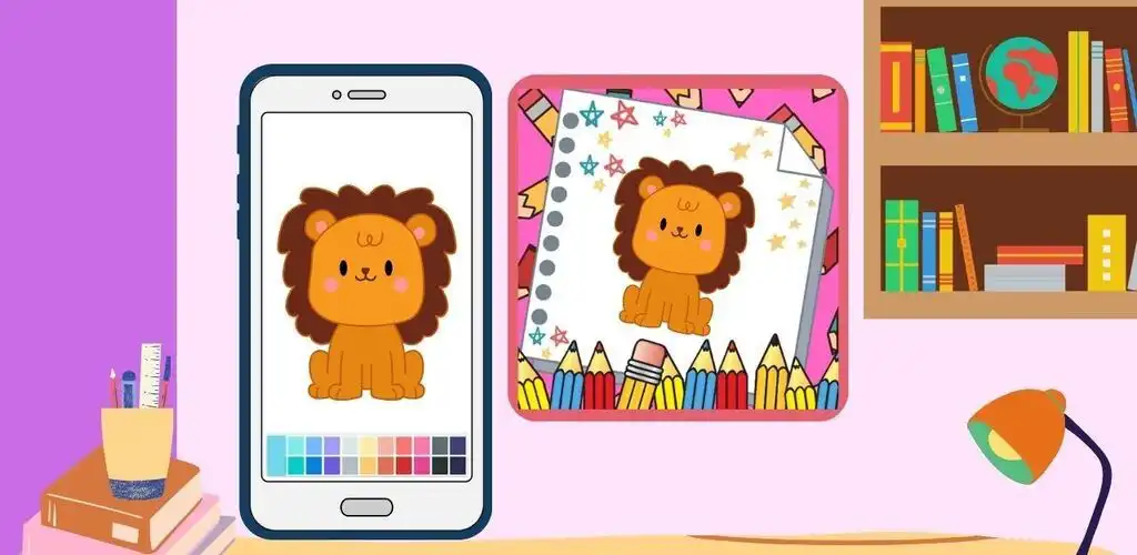 Play Cute Animal Coloring Book App as an online game Cute Animal Coloring Book App with UptoPlay