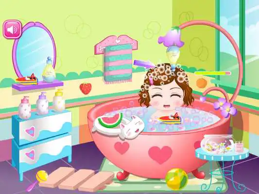 Play Cute Baby Bathing Game HD