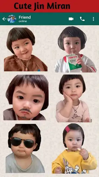 Play Cute Baby Stickers: Jin Miran as an online game Cute Baby Stickers: Jin Miran with UptoPlay