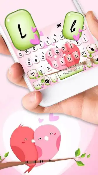 Play Cute Birds Love Keyboard Theme as an online game Cute Birds Love Keyboard Theme with UptoPlay