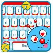 Free play online Cute Blue Cartoon Cat Keyboard Theme APK