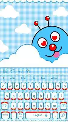 Play Cute Blue Cartoon Cat Keyboard Theme