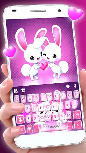 Play Cute Bunny Love Keyboard Theme  and enjoy Cute Bunny Love Keyboard Theme with UptoPlay