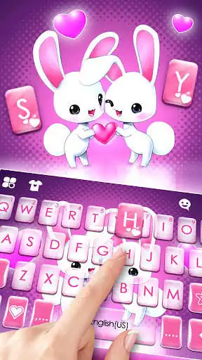 Play Cute Bunny Love Keyboard Theme as an online game Cute Bunny Love Keyboard Theme with UptoPlay
