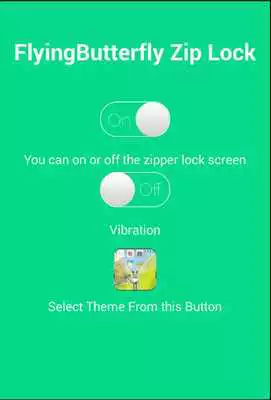 Play Cute Butterfly Zip Lock Screen