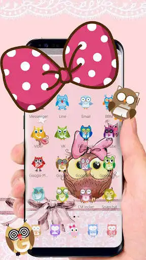Play Cute Cartoon Owl Bowknot Theme