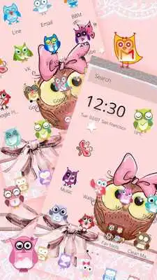 Play Cute Cartoon Owl Bowknot Theme