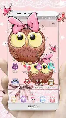 Play Cute Cartoon Owl Bowknot Theme