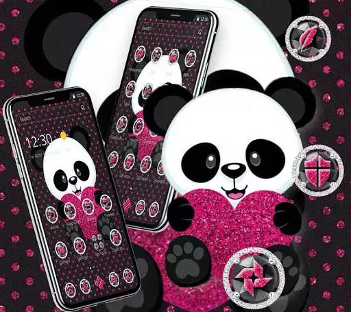Play APK Cute Cartoon Pink Heart Panda Theme  and enjoy Cute Cartoon Pink Heart Panda Theme with UptoPlay com.launcher.theme.t211814487
