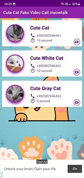Play Cute Cat Fake Video Call  and enjoy Cute Cat Fake Video Call with UptoPlay