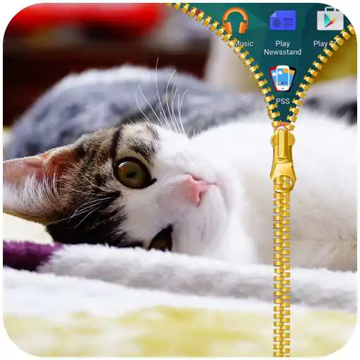 Free play online Cute Cat Zipper Lock screen  APK
