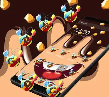 Play cute chocolate Micky theme chocolate wallpaper