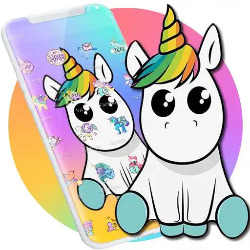 Run free android online Cute Colorful Cartoon Unicorn Theme APK