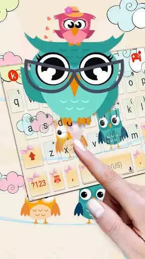 Play Cute Couple Owls Keyboard Theme as an online game Cute Couple Owls Keyboard Theme with UptoPlay