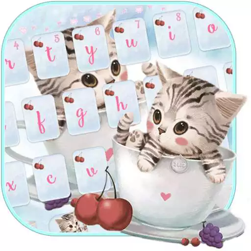Free play online Cute Cup Kitty Keyboard Theme  APK