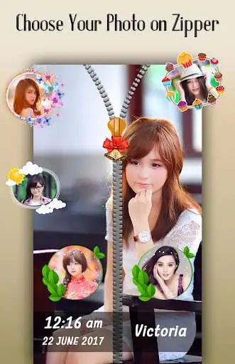 Play Cute Doll Zipper Lock Screen as an online game Cute Doll Zipper Lock Screen with UptoPlay