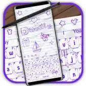 Free play online Cute Doodle Cartoons keyboard Theme APK