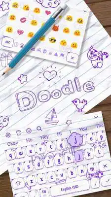 Play Cute Doodle Cartoons keyboard Theme