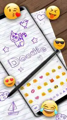 Play Cute Doodle Cartoons keyboard Theme