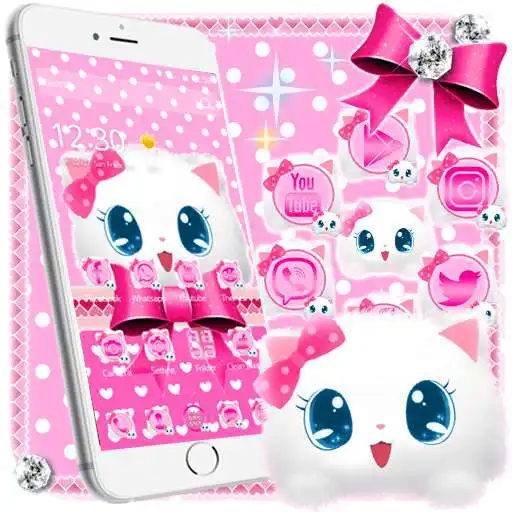 Free play online Cute Fluffy Kitten Pink Bow Theme APK Free play online Cute Fluffy Kitten Pink Bow Theme APK