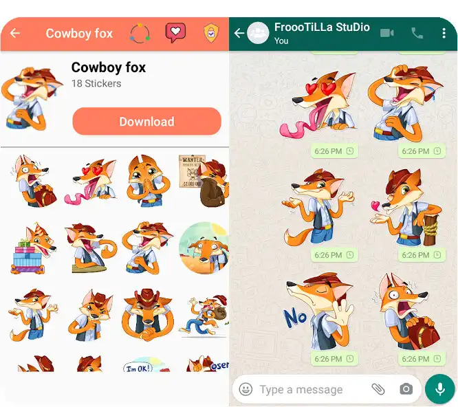 Play Cute Fox Stickers WAStickerApp as an online game Cute Fox Stickers WAStickerApp with UptoPlay