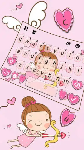 Play Cute Girl Angel Keyboard Background as an online game Cute Girl Angel Keyboard Background with UptoPlay