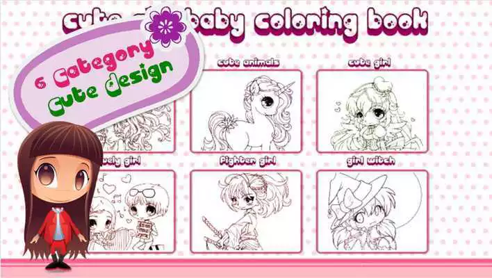 Play Cute Girl Baby Coloring Book