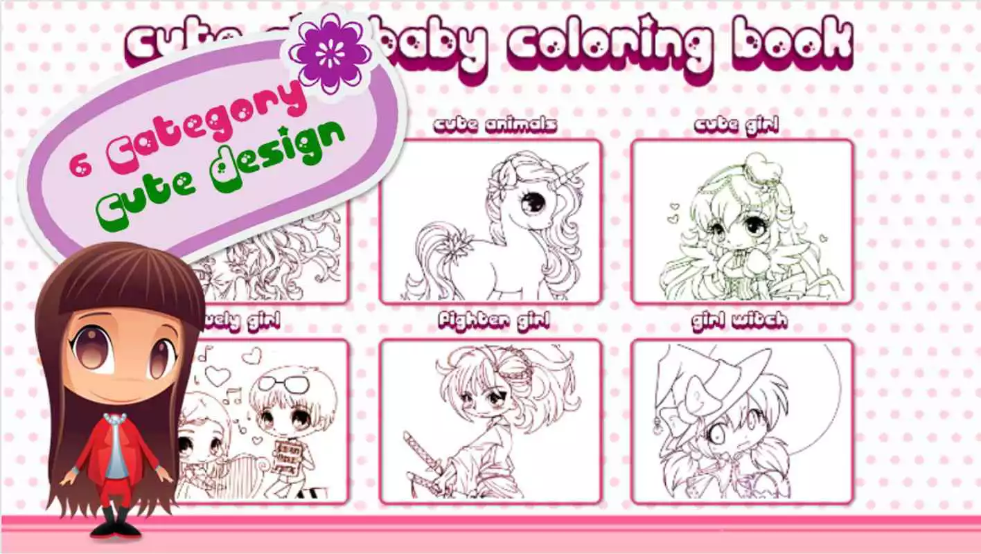 Play Cute Girl Baby Coloring Book