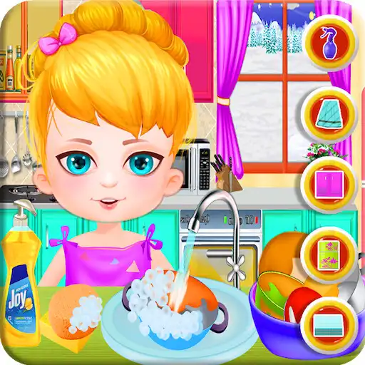 Play Cute Girl Cleans Dirty Kitchen APK