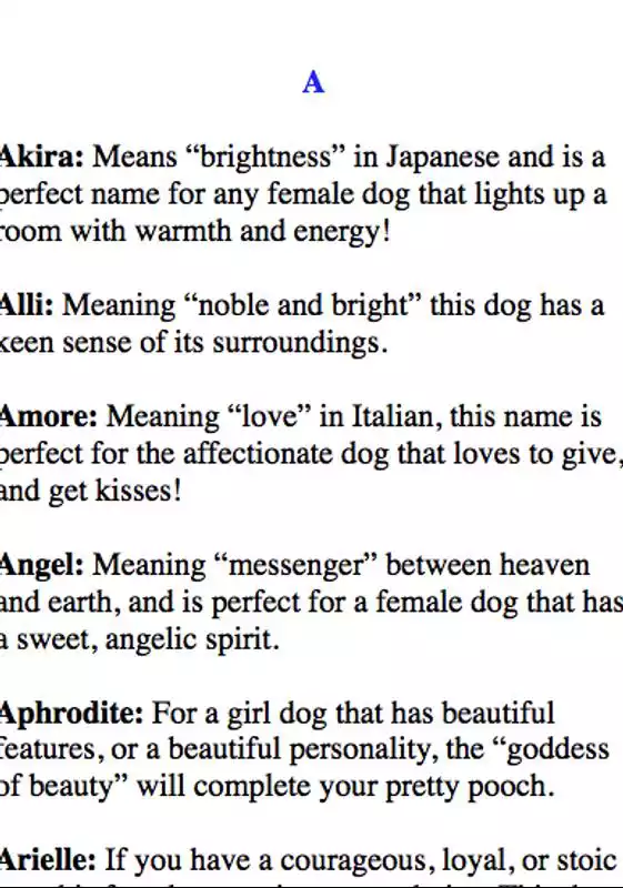 Play CUTE GIRL DOG NAMES APP 2019