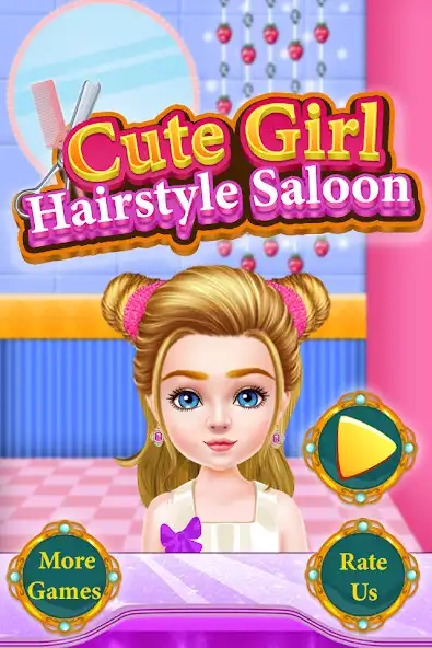 Play Cute Girl Hairstyle Salon – Makeover Games  and enjoy Cute Girl Hairstyle Salon – Makeover Games with UptoPlay