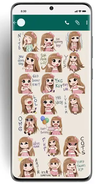 Play Cute Girl Sticker for WhatsApp as an online game Cute Girl Sticker for WhatsApp with UptoPlay