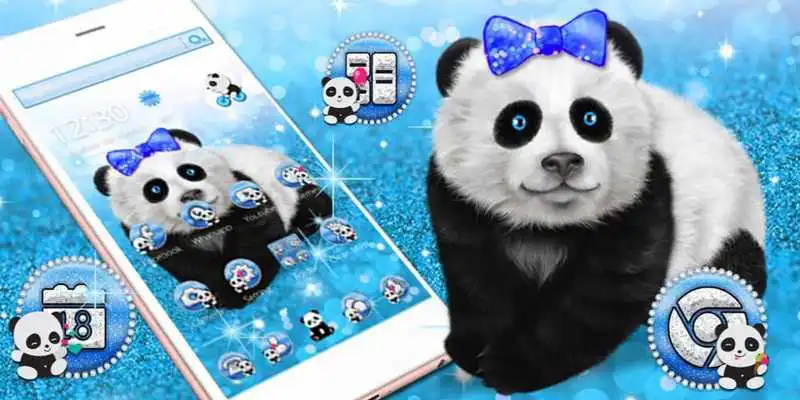 Play Cute Glitter Bow Panda Theme