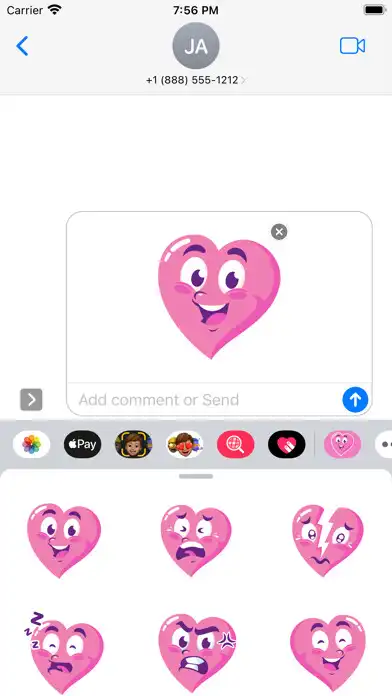 Play Cute Heart Stickers as an online game Cute Heart Stickers with UptoPlay