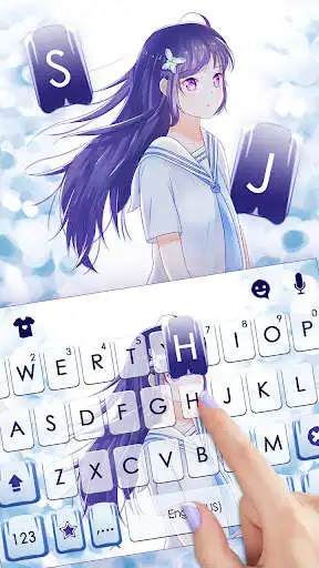 Play Cute JK Anime Girl Keyboard Background as an online game Cute JK Anime Girl Keyboard Background with UptoPlay