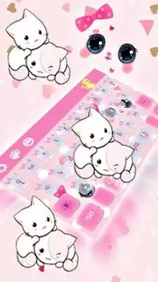 Play Cute Kawaii Kitty Pink Bow Keyboard Theme