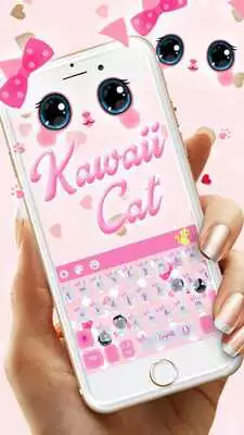 Play Cute Kawaii Kitty Pink Bow Keyboard Theme