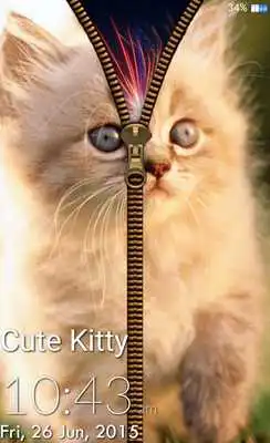 Play Cute Kitty Zipper Lock Screen