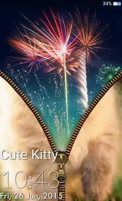 Play Cute Kitty Zipper Lock Screen
