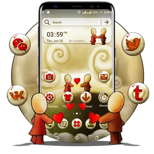 Play Cute Love Launcher Theme APK