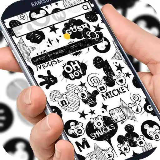 Free play online Cute Mouse Black & White Graffiti Theme 3d APK Free play online Cute Mouse Black & White Graffiti Theme 3d APK