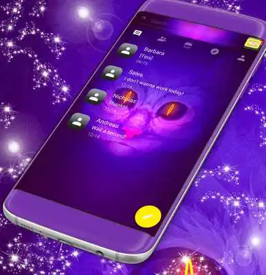 Play Cute Neon Cat SMS Theme