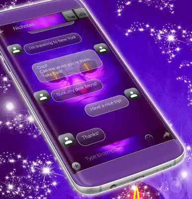 Play Cute Neon Cat SMS Theme