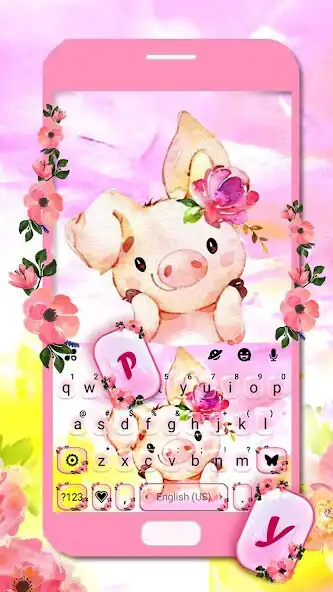 Play Cuteness Piggy Keyboard Theme as an online game Cuteness Piggy Keyboard Theme with UptoPlay