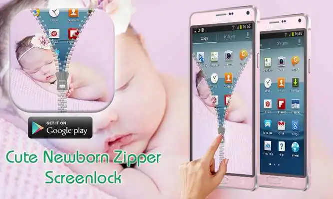 Play Cute Newborn Zipper Screenlock