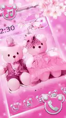 Play Cute Pink Bear Blooms Theme